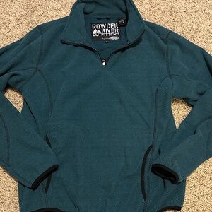Powder River Outfitters Teal Zip Up Sweater for Men